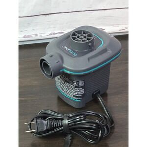 Intex Quick Fill AC Electric Air Pump AP639 110-120V Grey Teal Inflator Deflator